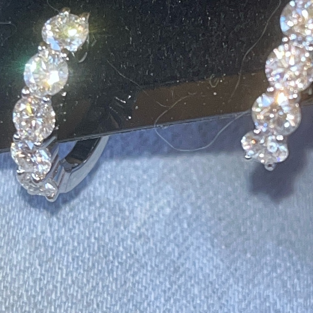 Sterling silver certified Moissanite huggie earrings